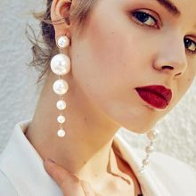 Elegant Big Simulated Pearl Long Earrings