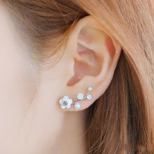 2019 New Crystal Flower Drop Earrings for Women Fashion Jewelry Gold Silver Rhinestones Earrings Gift for Party Best Friend
